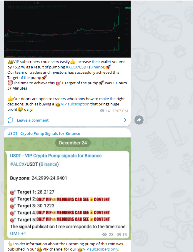 example  of real trading pump signal with proof
