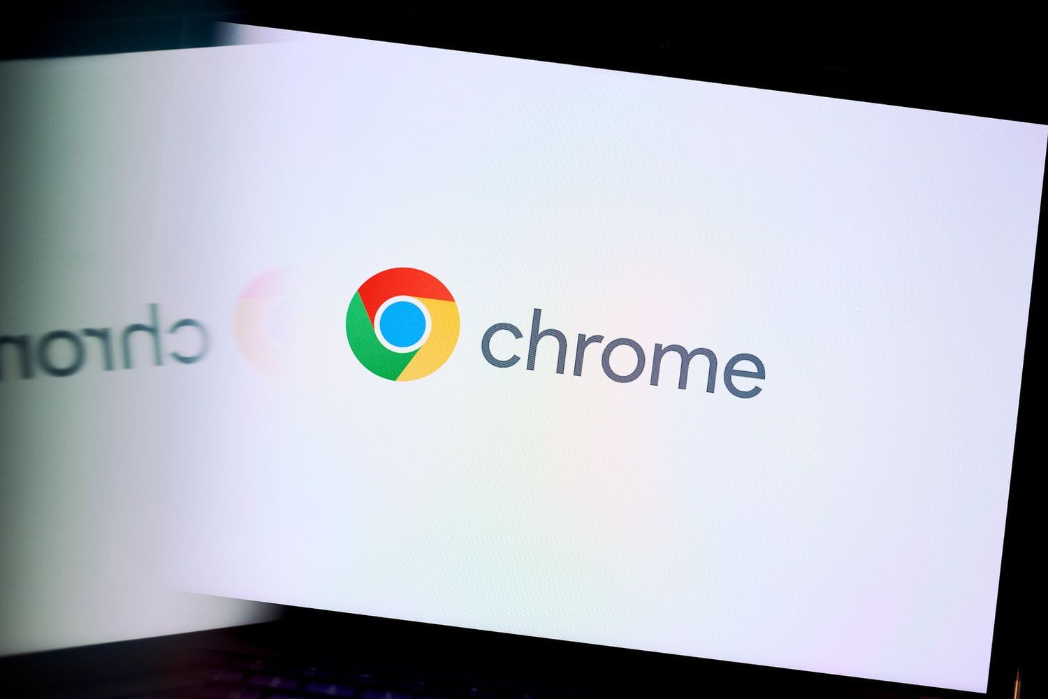 The Google Chrome logo on a laptop computer