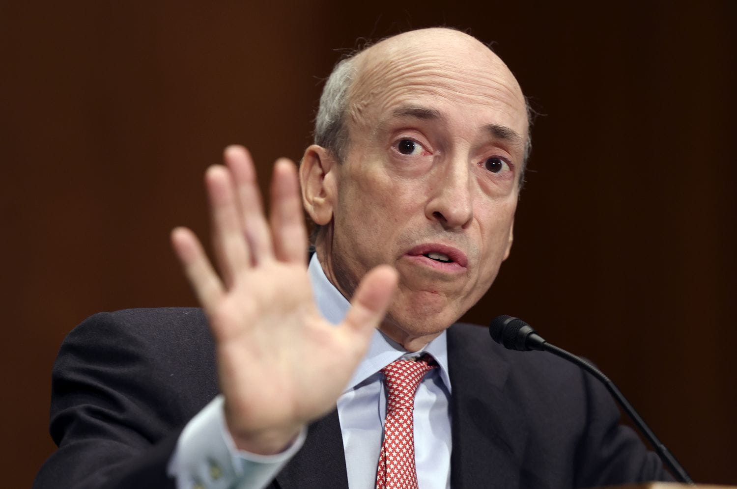 Securities and Exchange Commission (SEC) Chair Gary Gensler testifies before the Senate Banking, Housing, and Urban Affairs Committee, on Capitol Hill, Sept. 15, 2022, in Washington, D.C..