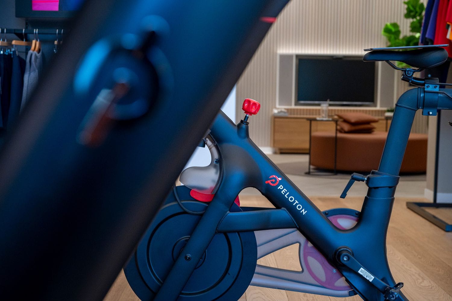 A Peloton stationary bicycle inside a store in Palo Alto, California