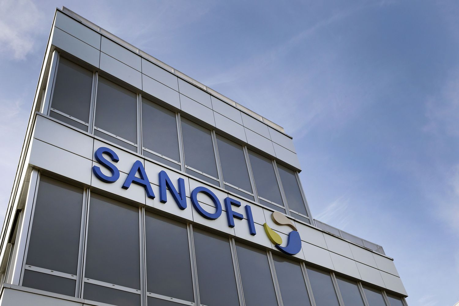 Sanofi headquarters with a corporate logo in Gentilly, near Paris, France