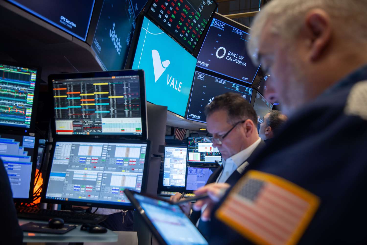 Traders on the floor of the New York Stock Exchange (NYSE)