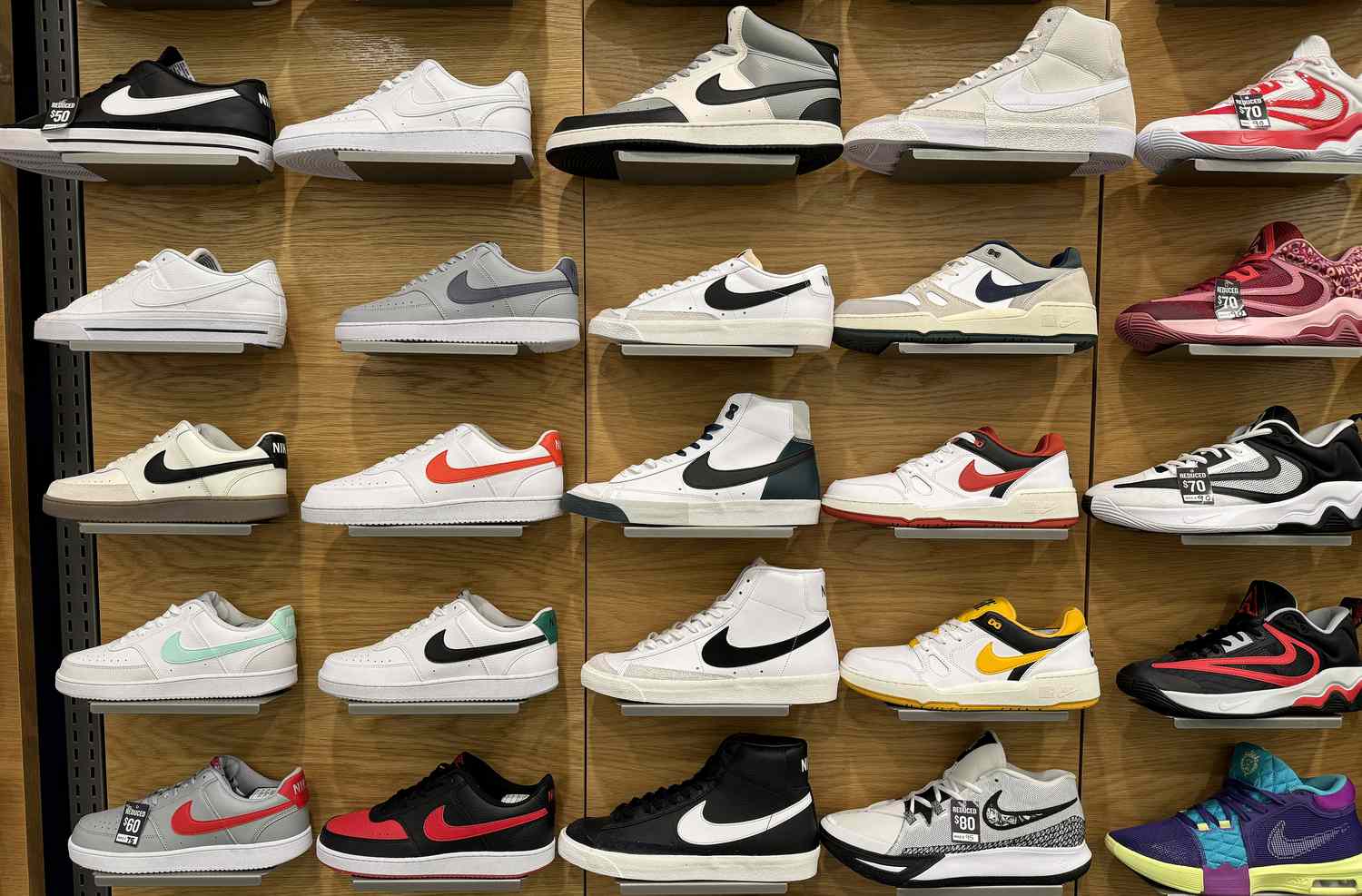 Nike Shoes displayed at a Macy's 