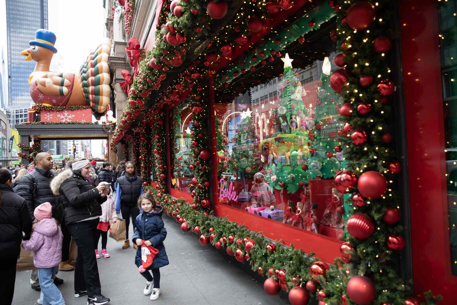 Window displays outside Macy's in New York City on Black Friday. 