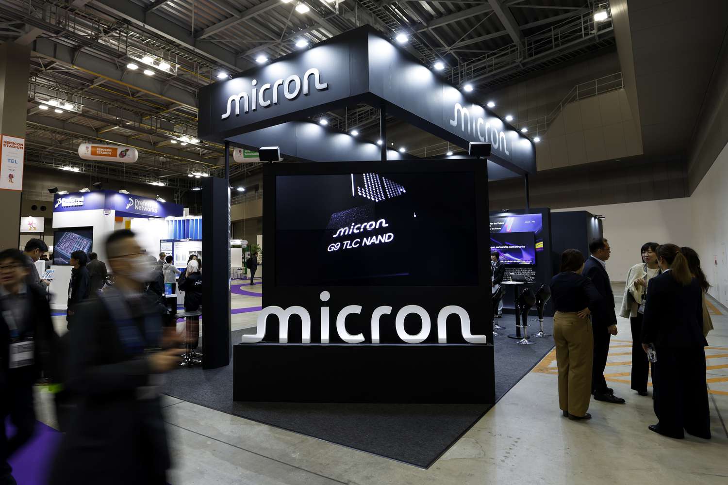 Micron booth at the Semicon Japan exhibition in Tokyo, Japan, on Dec. 11, 2024.