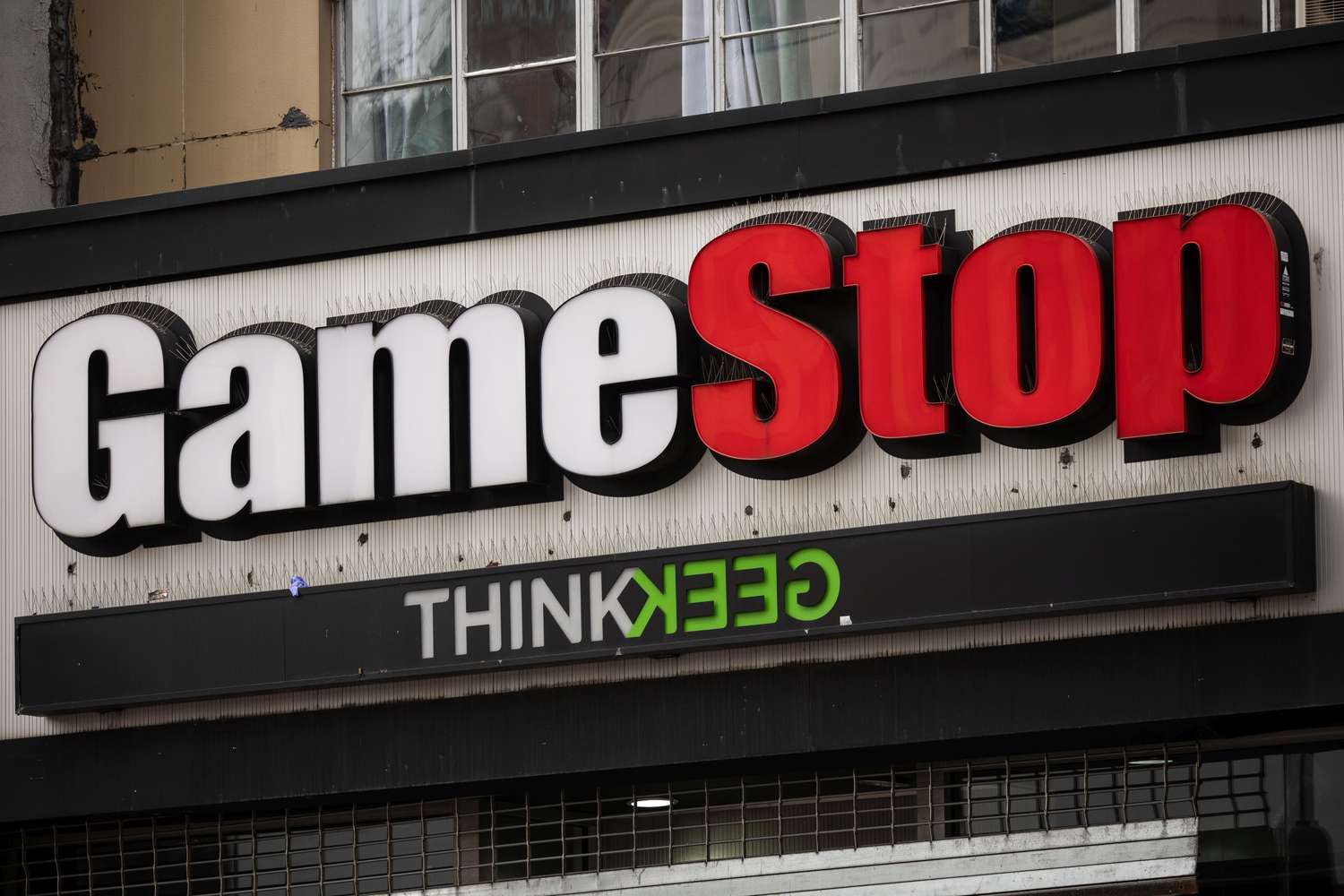 A GameStop store sign