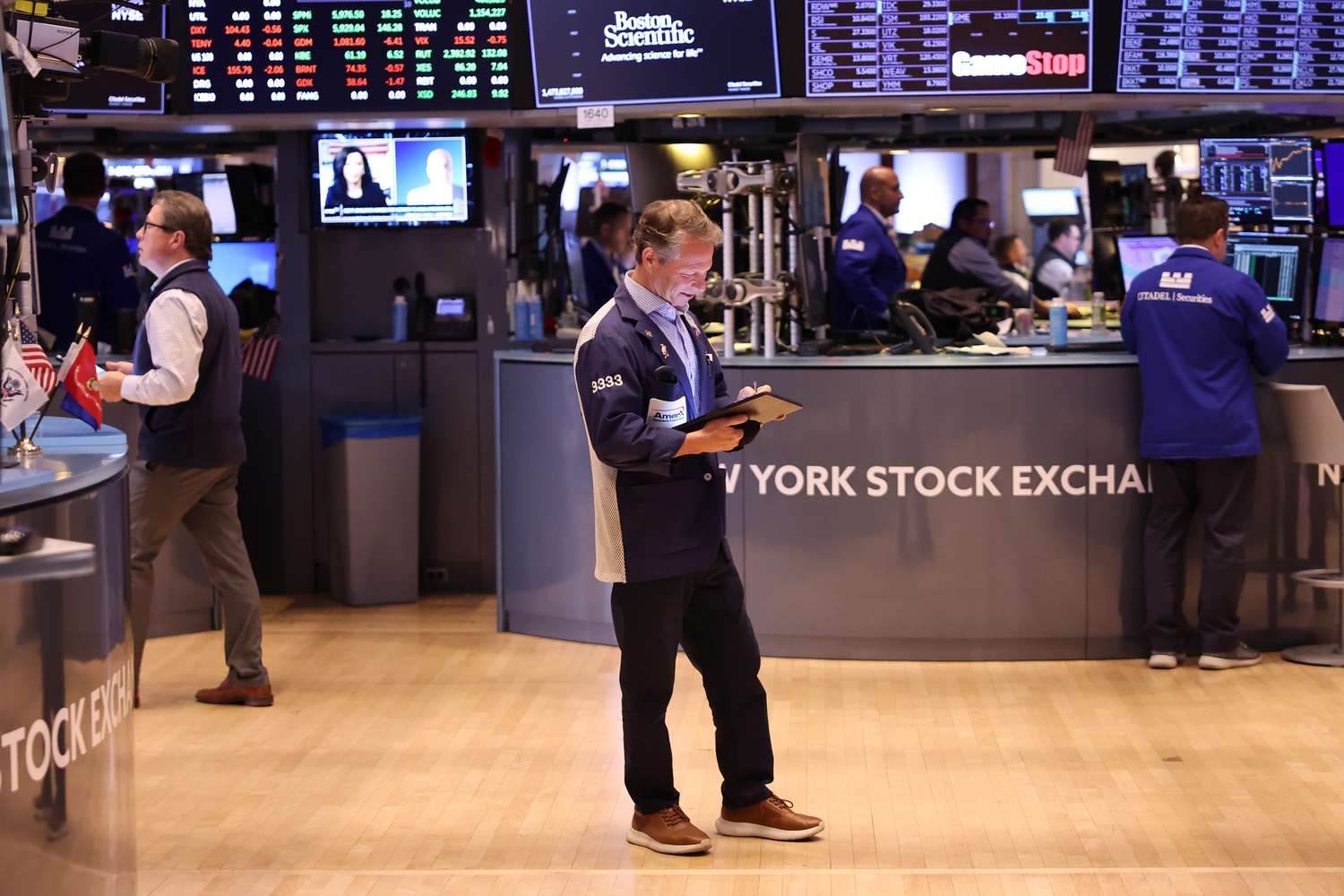 Traders on the floor of the New York Stock Exchange in November. 