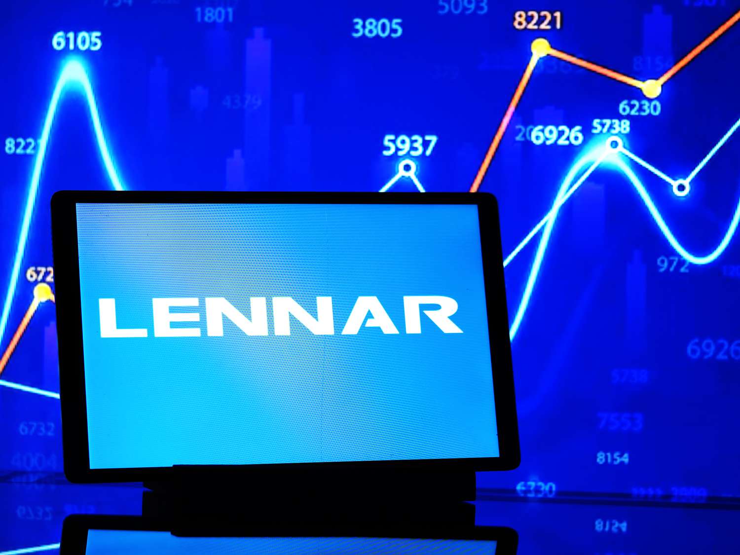 Lennar Corporation logo seen displayed on a tablet