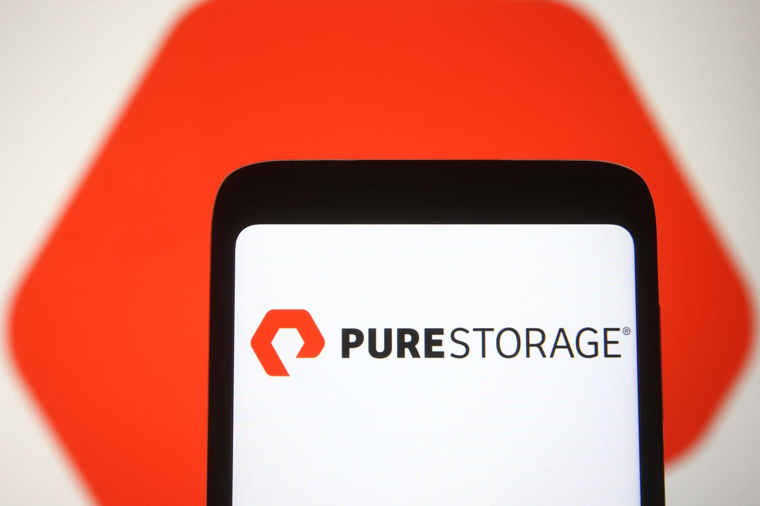 Pure Stoarage logo on smartphone