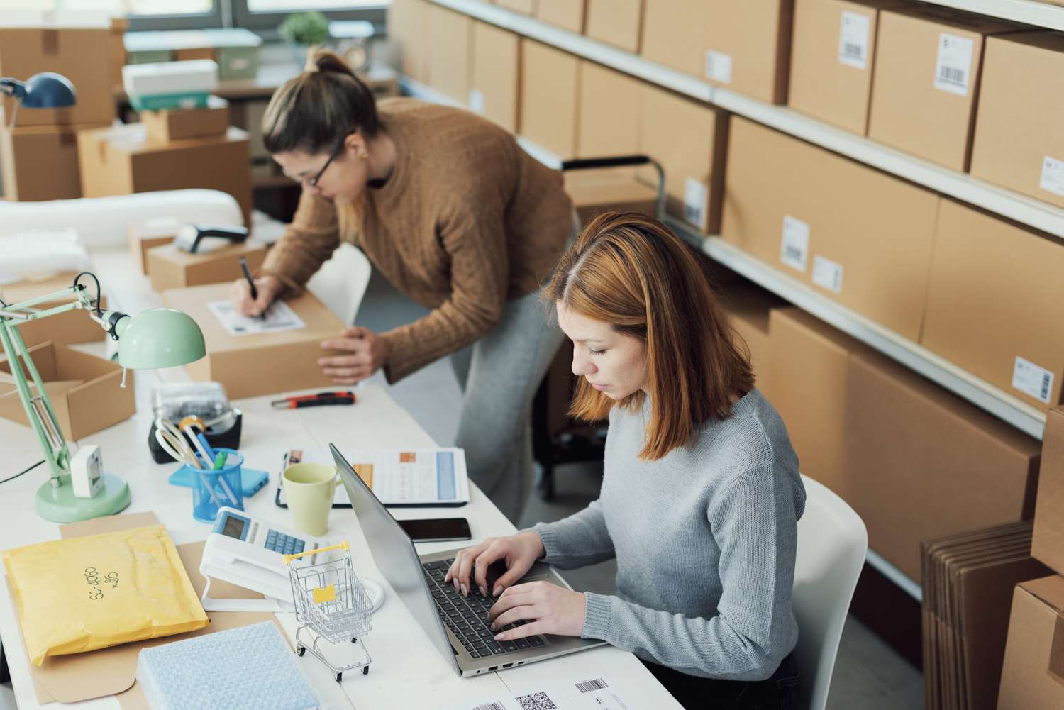 women working in a small business