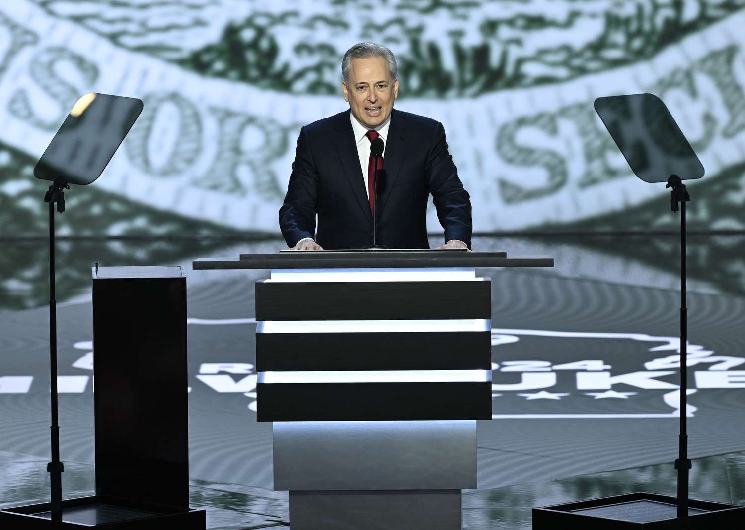 David Sacks, former CEO of Yammer, speaks on stage during Day 1 of the Republican National Convention on July 15, 2024 in Milwaukee, WI