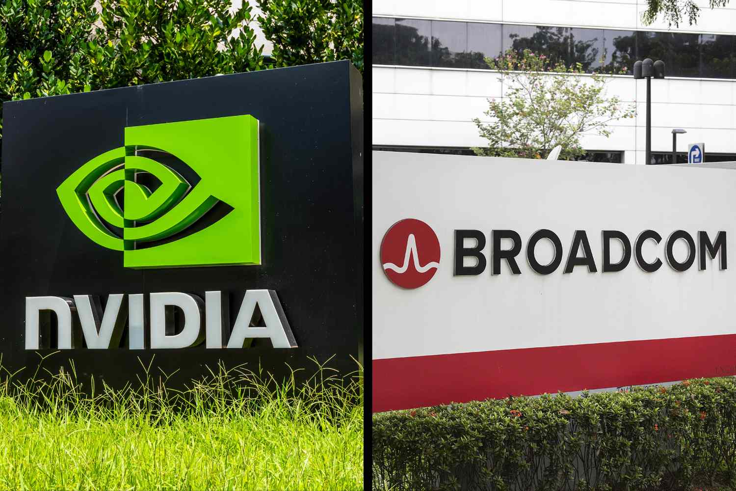 Nvidia and Broadcom logos