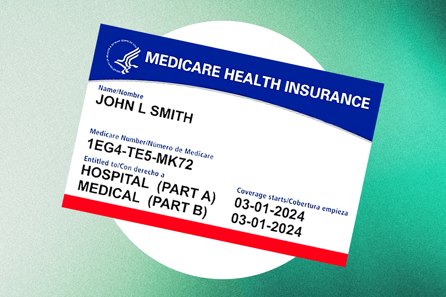 This illustration shows a Medicare card. 