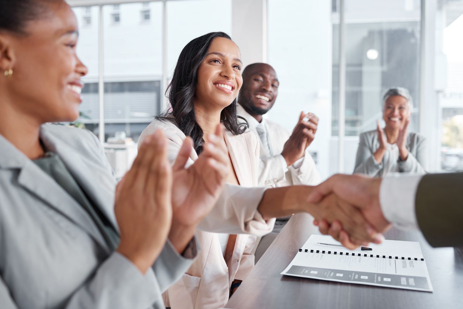 Business people shaking hands