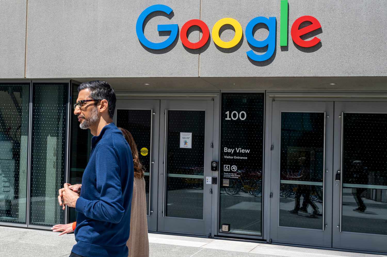 Alphabet CEO Sundar Pichai at Google's campus in Mountain View, Calif., on May 1, 2024