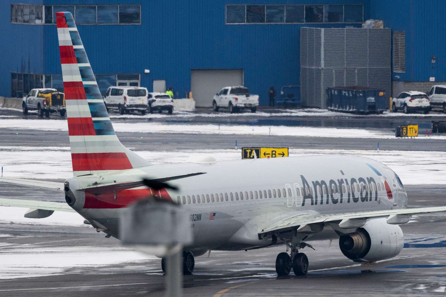 An American Airlines airplane at John F. Kennedy International Airport (JFK) in New York