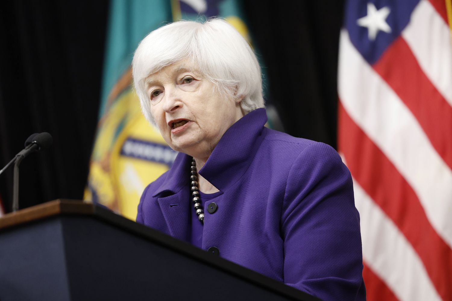 U.S. Secretary of the Treasury Janet Yellen gives remarks at an event celebrating the Community Development Financial Institutions FUND (CDFI) at the U.S. Treasury Department on November 21, 2024 in Washington, D.C.