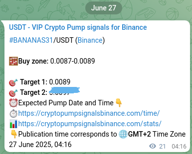 Authenticate the signal for Coin pump on Binance at 27 June 2025, 05:08 Signal authentication: Coin pump on Binance at 27 June 2025, 05:08