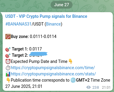 Binance exchange signal proof for BANANAS31, 27 June 2025, 23:00 Binance exchange signal proof for BANANAS31, 27 June 2025, 23:00
