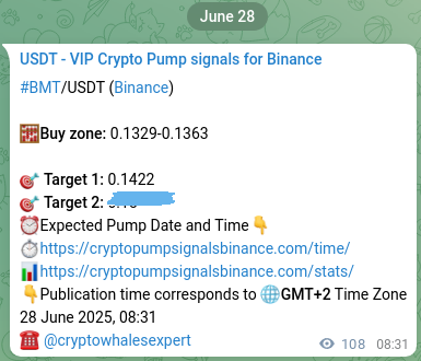 Learn about the BMT pump signal confirmation from Binance, 28 June 2025, 09:25 BMT pump signal confirmation from Binance, timestamp: 28 June 2025, 09:25