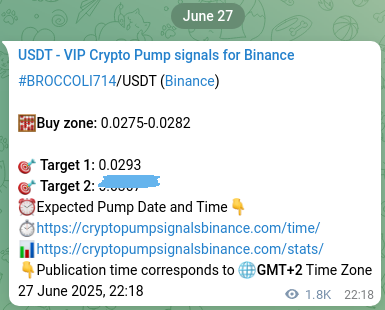 Confirm the trading signal for BROCCOLI714 pump on Binance at 28 June 2025, 13:04 Trading signal confirmation: BROCCOLI714 pump on Binance at 28 June 2025, 13:04