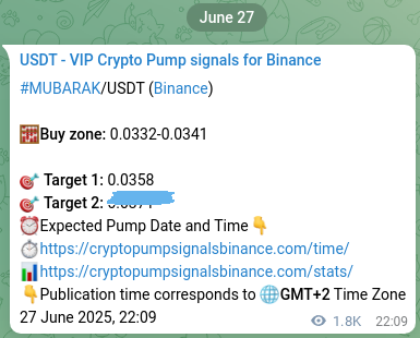 Explore the crypto trading signal verification for MUBARAK pump on Binance, 28 June 2025, 13:30 Crypto trading signal verification: MUBARAK pump on Binance, 28 June 2025, 13:30