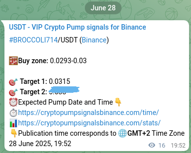 Confirm the Binance trading signal for BROCCOLI714 pump, 28 June 2025, 20:18 Binance trading signal confirmation for BROCCOLI714 pump, 28 June 2025, 20:18