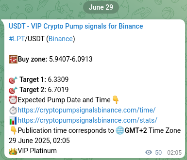 LPT pump signal verification from Binance, timestamp: 29 June 2025, 03:28