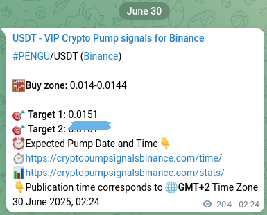 Check the Binance signal verification for PENGU pump, 30 June 2025, 08:05 Binance signal verification for PENGU pump, 30 June 2025, 08:05