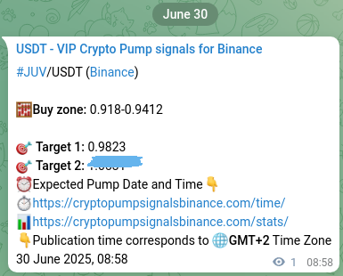 Confirm the Binance trading signal for JUV pump, 30 June 2025, 09:00 Binance trading signal confirmation for JUV pump, 30 June 2025, 09:00