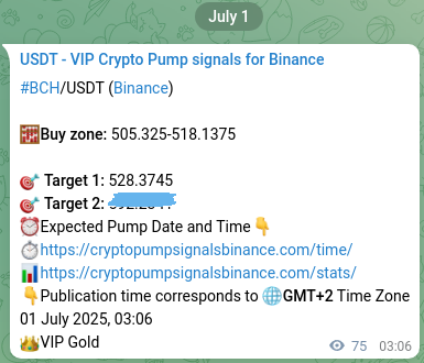 Discover the authenticated BCH pump signal on Binance, 01 July 2025, 05:11 Authenticated BCH pump signal on Binance, 01 July 2025, 05:11