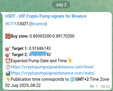 View the market signal proof for CITY pump from Binance, 02 July 2025, 08:23 Market signal proof: CITY pump from Binance, 02 July 2025, 08:23