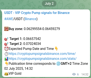 Confirm the Binance trading signal for AWE, 02 July 2025, 14:42 Binance trading signal verification for AWE, 02 July 2025, 14:42