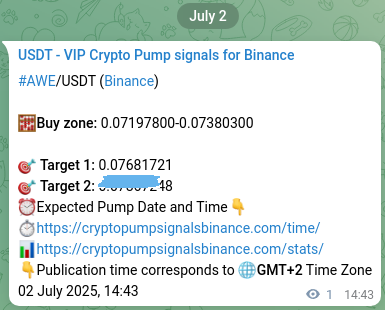 Explore the AWE pump signal verification from Binance, timestamp: 02 July 2025, 14:45 AWE pump signal verification from Binance, timestamp: 02 July 2025, 14:45