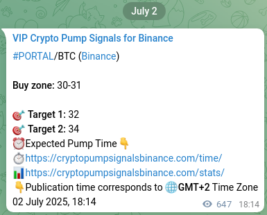 Authenticated proof of PORTAL's pump signal on Binance at 03 July 2025, 12:12 Trading signal proof: PORTAL pump from Binance, 03 July 2025, 12:12