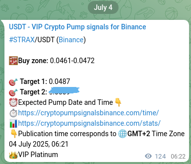 Access the Binance pump signal confirmation for STRAX at 04 July 2025, 09:46 Binance pump signal confirmation for STRAX at 04 July 2025, 09:46