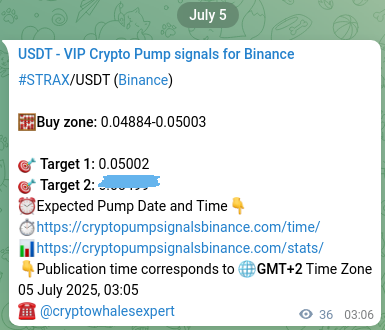 Check out the Binance pump signal proof for STRAX on 05 July 2025, 03:23 Binance pump signal proof for STRAX on 05 July 2025, 03:23