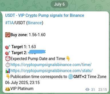 View the proof of TIA pump signal on Binance at 07 July 2025, 00:08 Proof of TIA pump signal on Binance at 07 July 2025, 00:08
