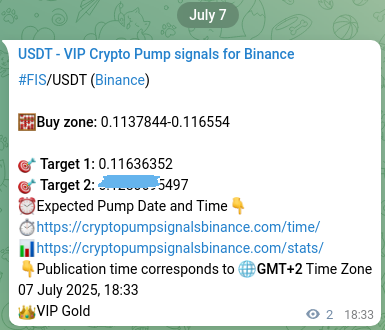Crypto trading signal proof: FIS pump on Binance, 07 July 2025, 18:36 Crypto trading signal proof: FIS pump on Binance, 07 July 2025, 18:36