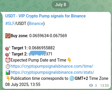 Check out the Binance pump signal proof for SLF on 08 July 2025, 13:59 Binance pump signal proof for SLF on 08 July 2025, 13:59