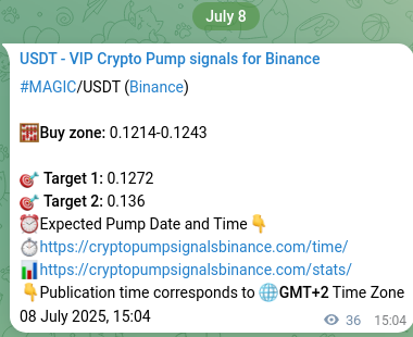 Check the Binance signal verification for MAGIC pump, 08 July 2025, 16:05 Binance signal verification for MAGIC pump, 08 July 2025, 16:05