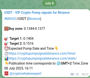 View the market signal proof for MAGIC pump from Binance, 08 July 2025, 16:30 Market signal proof: MAGIC pump from Binance, 08 July 2025, 16:30
