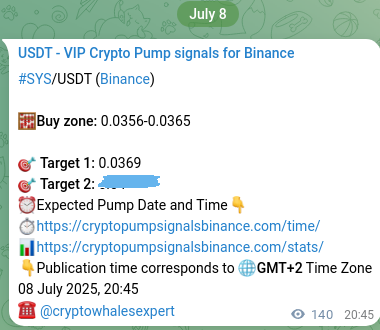 Explore the SYS pump signal verification from Binance, timestamp: 09 July 2025, 00:38 SYS pump signal verification from Binance, timestamp: 09 July 2025, 00:38