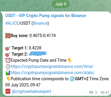 See the authenticated proof of ALICE's pump signal on Binance, 09 July 2025, 09:51 Authenticated proof of ALICE's pump signal on Binance, 09 July 2025, 09:51