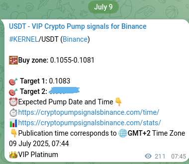 Access the Binance pump signal verification for KERNEL at 09 July 2025, 13:33 Binance pump signal verification for KERNEL at 09 July 2025, 13:33