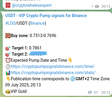 Access the Binance pump signal verification for LDO at 09 July 2025, 21:46 Binance pump signal verification for LDO at 09 July 2025, 21:46