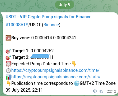 Crypto trading signal proof: 1000SATS pump on Binance, 09 July 2025, 23:25 Crypto trading signal proof: 1000SATS pump on Binance, 09 July 2025, 23:25
