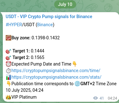 See the real-time verification of HYPER pump signal on Binance, 10 July 2025, 05:32 Real-time verification of HYPER pump signal on Binance, 10 July 2025, 05:32