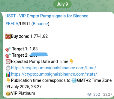 Confirm the trading signal for BERA pump on Binance at 10 July 2025, 09:12 Trading signal confirmation: BERA pump on Binance at 10 July 2025, 09:12