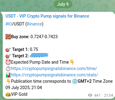 Explore the crypto trading signal verification for IO pump on Binance, 10 July 2025, 09:19 Crypto trading signal verification: IO pump on Binance, 10 July 2025, 09:19